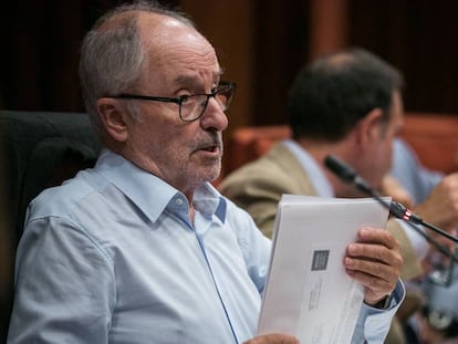 El síndic de greuges, Rafael Ribó, en el Parlament.