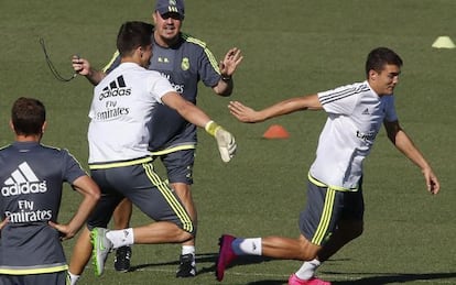 Benítez, en el último entrenamiento previo al partido contra el Betis