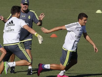 Benítez, en el último entrenamiento previo al partido contra el Betis