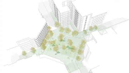 Maqueta del projecte urbanístic de l'Eixample de Barcelona.