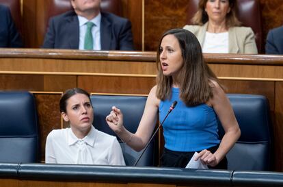 La ministra de Derechos Sociales y Agenda 2030, Ione Belarra, este miércoles en el Congreso de los Diputados.