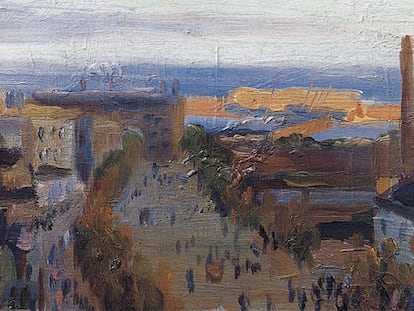 'Vista de la avenida del Paralelo de Barcelona' (1940), quizá la última obra de Mir.