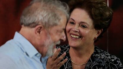 Los expresidentes Lula da Silva y Dilma Rousseff la semana pasada en S&atilde;o Paulo.