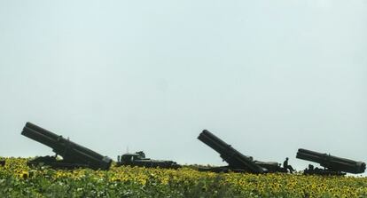 Lanzamisiles del Ejército ucranio en Siversk, en la región de Donetsk.