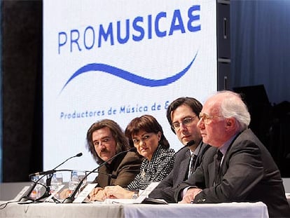 Luis Cobos, Carmen Calvo, Antonio María Guisasola y Eduardo Bautista (de izquierda a derecha).