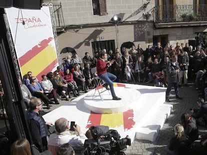 El líder de Ciutadans, Albert Rivera, en un acte a Altsasu.