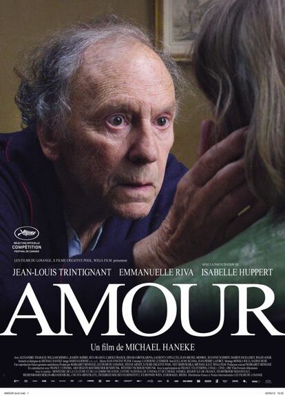 'Amor' (Austria): La Palma de oro de 2012 intentará prolongar su hechizo hasta 2014 y engrosar con el Goya el abultado palmarés de Michael Haneke.