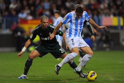 Pepe, con Joaquín, del Málaga