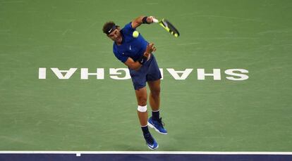 Nadal, en la final contra Federer de este domingo en Shanghai.