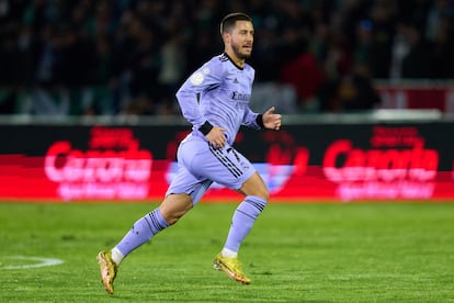 Eden Hazard, en el partido de Copa del Real Madrid contra el Cacereño.