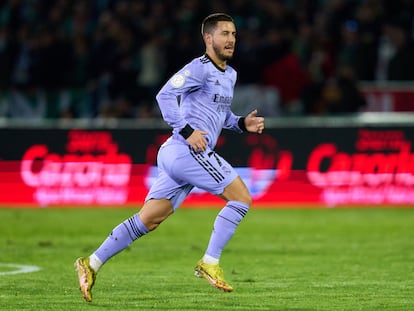 Eden Hazard, en el partido de Copa del Real Madrid contra el Cacereño.