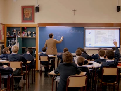 Aula el colegio Viaró, en Sant Cugat del Vallès (Barcelona) en una imagen de un vídeo promocional del centro.