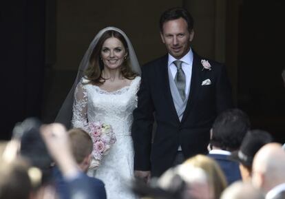 Geri Halliwell y Christian Horner, el día de su boda.