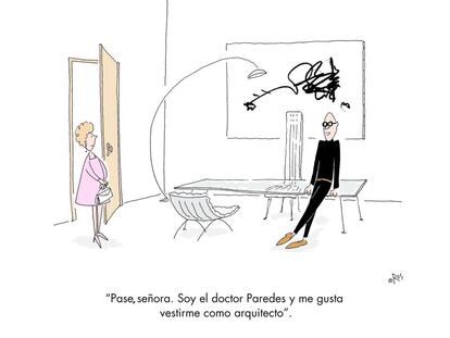 - Come in, my name is Doctor Paredes and I like to dress like an architect.