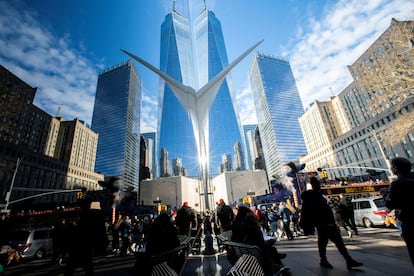 Imagen del distrito financiero de Nueva York, cerca de la Bolsa de valores, en diciembre de 2023.