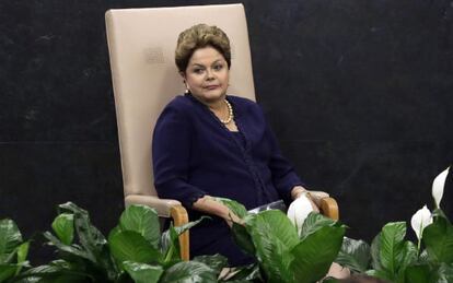 Dilma Rousseff aguarda su turno para intervenir ante la Asamblea General de la ONU.