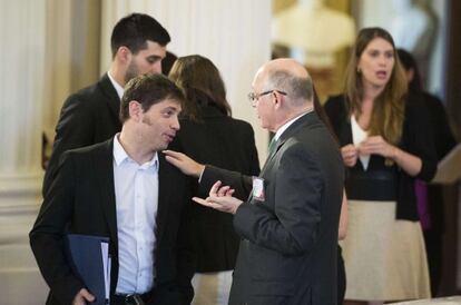 Axel Kicillof y H&eacute;ctor Timerman durante la sesi&oacute;n de la OEA.