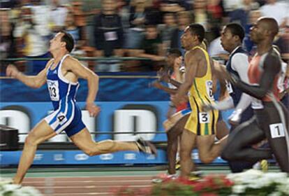 Kederis, durante los tramos finales de la final de 200 metros.