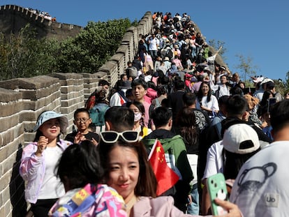 Turistas en la Gran Muralla, el 1 de octubre.