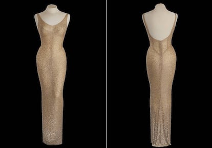 O icônico vestido que Marilyn Monroe usava quando cantou no aniversário de Kennedy, em 1962.