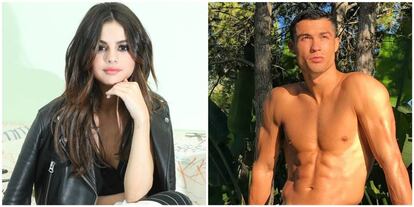 La cantante Selena Gomez y el futbolista Cristiano Ronaldo.