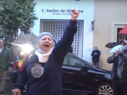 María Luisa Fernández, participando en una de las marchas de la calle Núñez de Balboa, en Madrid.
