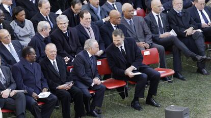 Sarney, Temer e o rei espanhol Felipe IV no funeral.