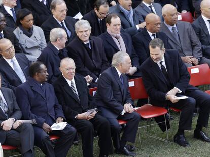 Sarney, Temer e o rei espanhol Felipe IV no funeral.