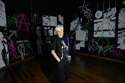 La ilustradora y artista gráfica argentina Maitena Inés Burundarena “Maitena” durante un recorrido exclusivo por su nueva exposición llamada “Las mujeres de mi vida” en  el Centro Cultural Néstor Kirchner de Buenos Aires, Argentina.