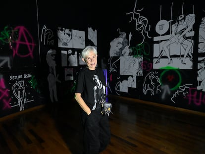 La ilustradora y artista gráfica argentina Maitena Inés Burundarena “Maitena” durante un recorrido exclusivo por su nueva exposición llamada “Las mujeres de mi vida” en  el Centro Cultural Néstor Kirchner de Buenos Aires, Argentina.