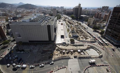 Trabajos en la avenida de Andalucía (Málaga), donde se han encontrado restos del siglo XI.