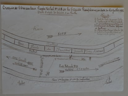 Croquis policial del accidente de Cepeda.