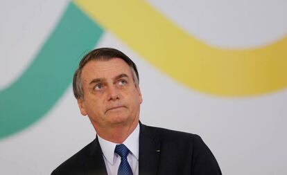 Jair Bolsonaro durante cerimônia que marcou os 100 dias do Governo.