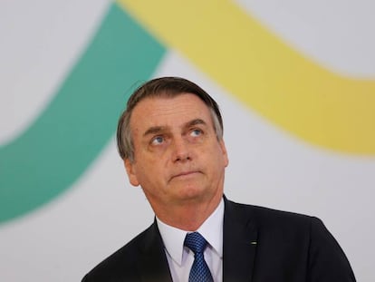 Jair Bolsonaro durante cerimônia que marcou os 100 dias do Governo.