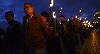 Marcha en Sofía en homenaje al fundador del movimiento ultraderechista.