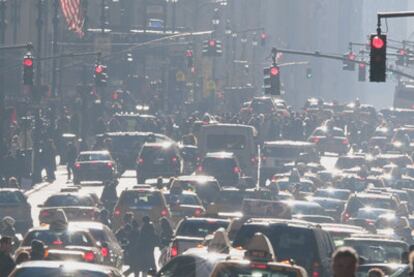 La 5ª Avenida de Nueva York, colapsada por el tráfico.