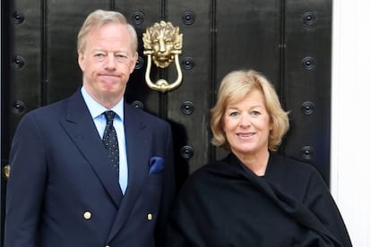 Mark y Carol Thatcher, hijos de la primera ministra brit&aacute;nica.