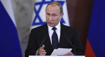 El presidente ruso, Vladímir Putin, este martes durante una rueda de prensa en el Kremlin.