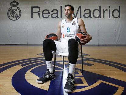 Felipe Reyes, en el pabellón de Valdebebas