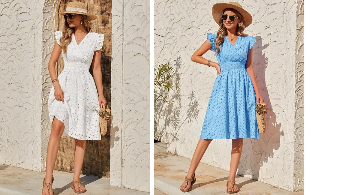 Vestido de verano con bolsillos laterales.