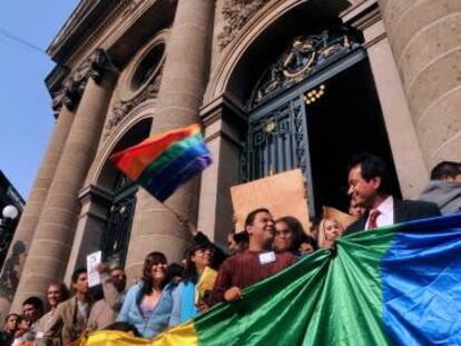 Celebración de la aprobación del matrimonio homosexual en México en 2010.