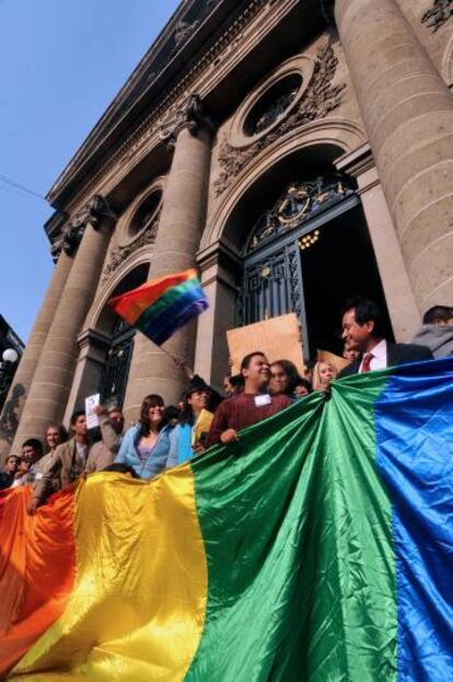 Celebración de la aprobación del matrimonio homosexual en México en 2010.