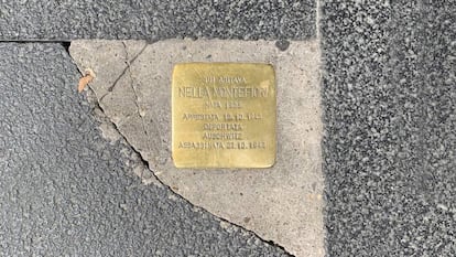 La 'stolpersteine' de Nella Montefiori en Roma.