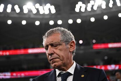 El seleccionador Fernando Santos durante el partido ante Marruecos.