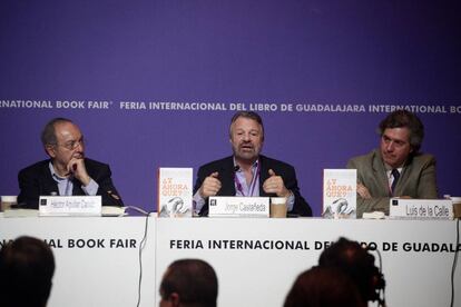 Aguilar Cam&iacute;n, Jorge Casta&ntilde;eda y Luis de la Calle, durante la presentaci&oacute;n del libro &#039;&iquest;Y ahora qu&eacute;?&#039;