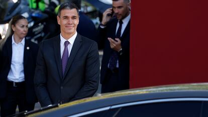 El presidente del Gobierno en funciones, Pedro Sánchez, ayer tras el desfile del 12 de octubre.