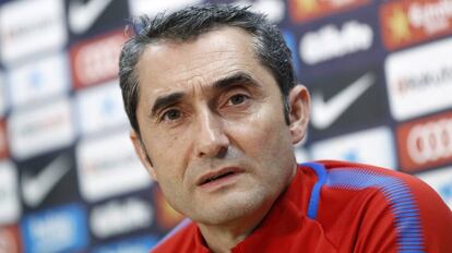 Valverde, en la rueda de prensa previa al derbi.