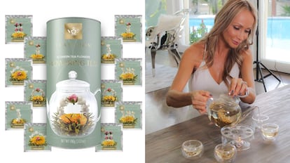 Esta caja de infusiones incorpora una serie de tés en flor con un aroma a jazmín muy característico.