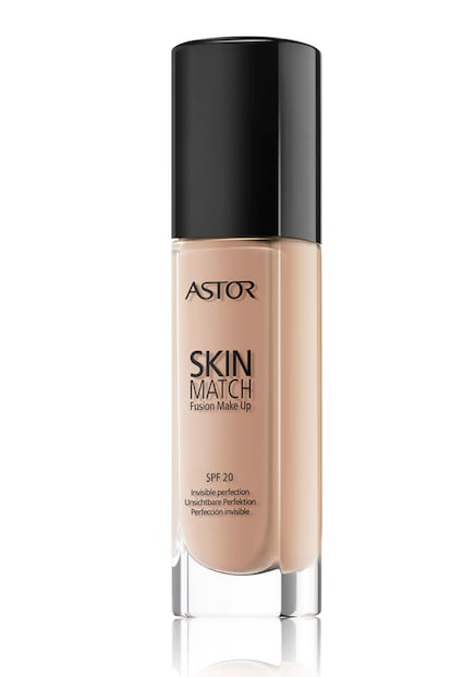 Base de maquillaje Skin Match de Astor, que se funde con la piel de manera invisible. Su PVP es de 11 euros aunque en muchos sitios se puede encontrar a partir de 8.