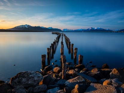 Muelle de Puerto Natales, localidad de la Patagonia chilena entre Punta Arenas y el parque nacional Torres del Paine.